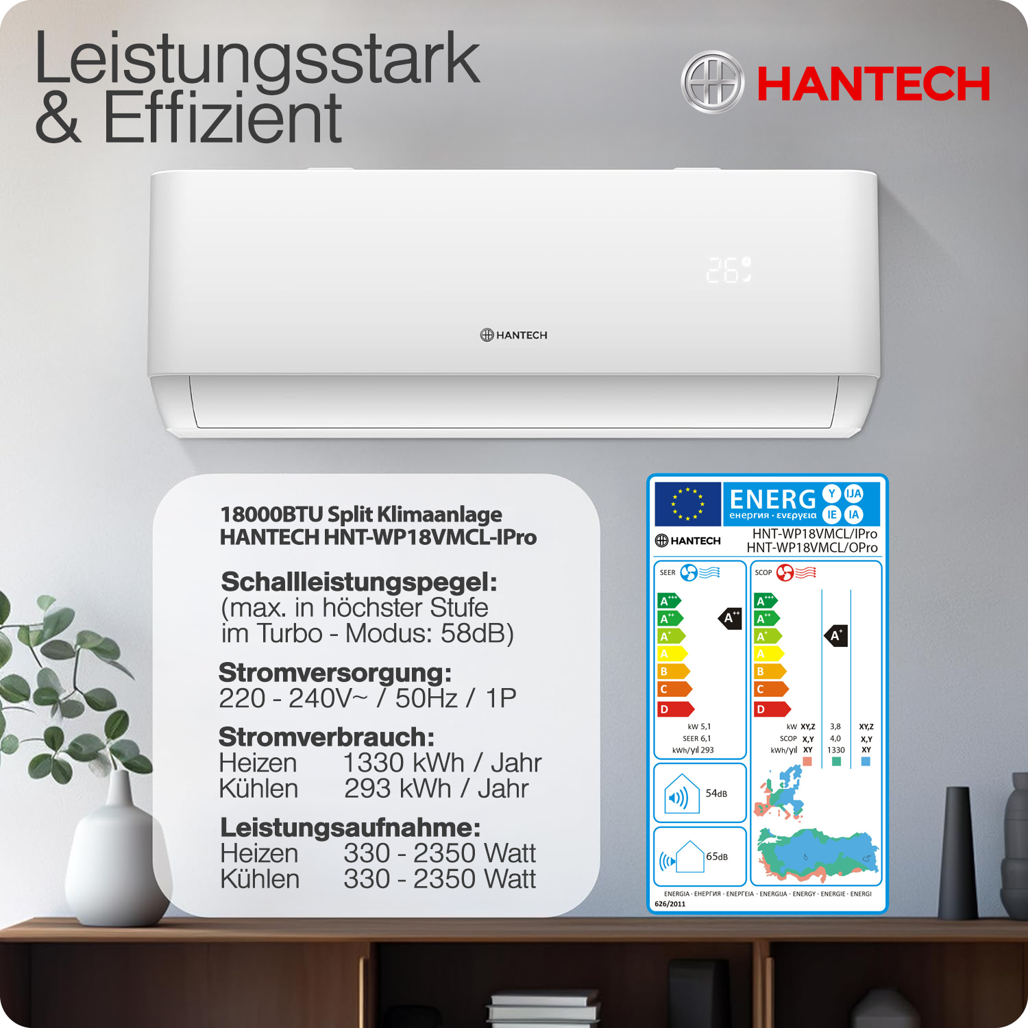 Split Klimaanlage 18000 BTU Komplettset Klimagerät Inverter A++ Heizen WLAN Split Klimaanlage 18000 BTU Komplettset Klimagerät Inverter A++ Heizen WLAN