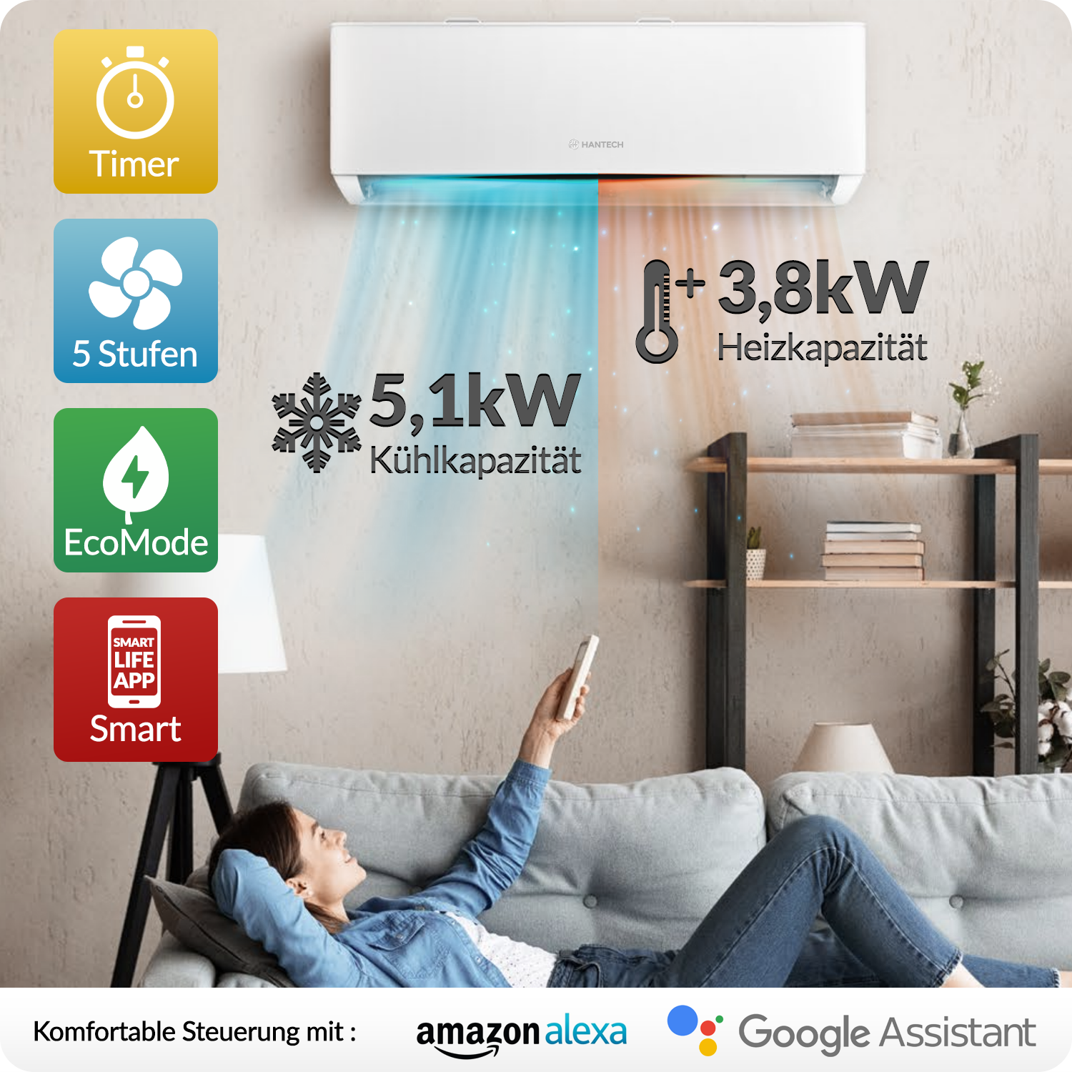 Split Klimaanlage 18000 BTU Komplettset Klimagerät Inverter A++ Heizen WLAN Split Klimaanlage 18000 BTU Komplettset Klimagerät Inverter A++ Heizen WLAN