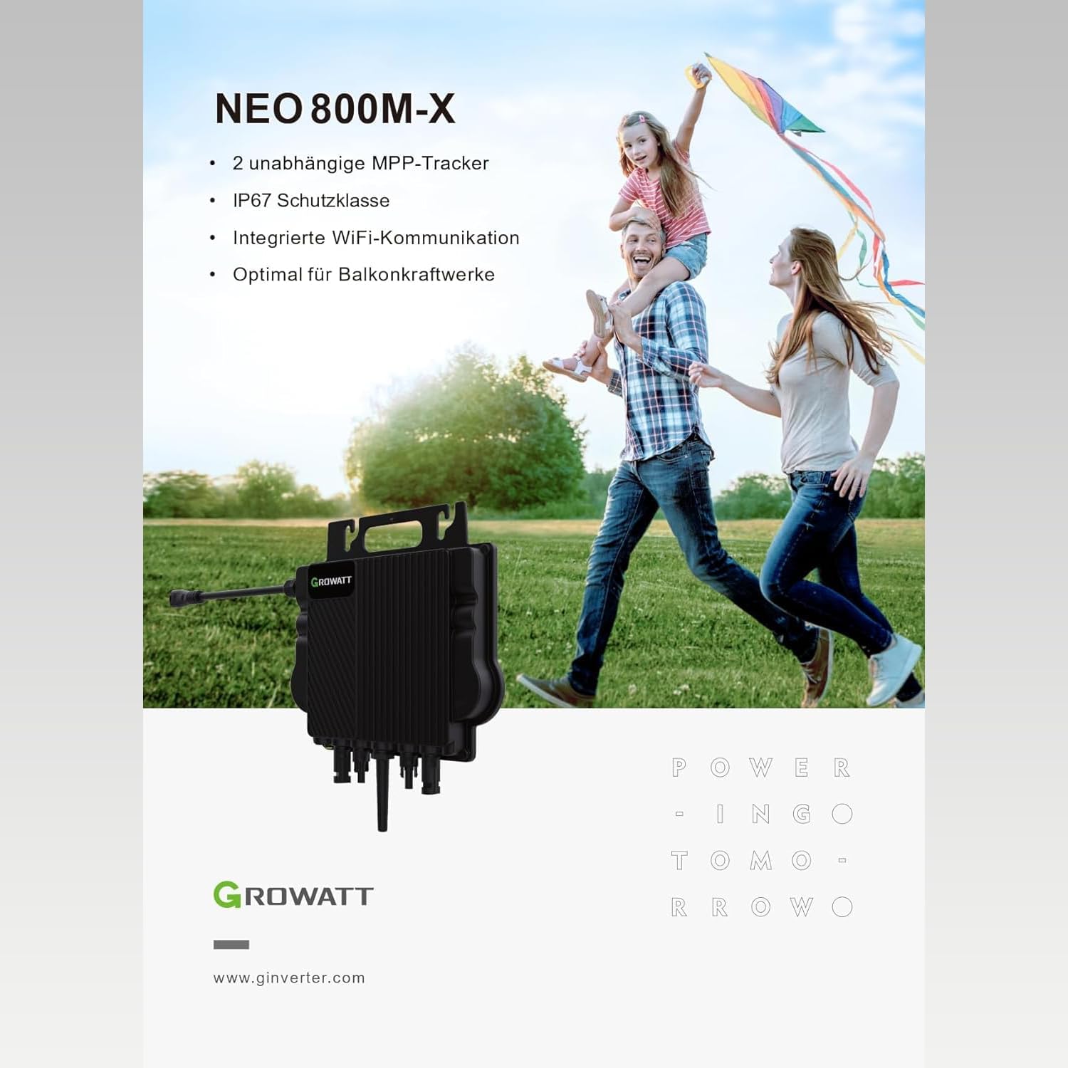 800W Wechselrichter Growatt NEO 800M-X Balkonkraftwerk 0/19% gem.§ 12Abs.3UStG 800W Wechselrichter Growatt NEO 800M-X Balkonkraftwerk 0/19% gem.§ 12Abs.3UStG