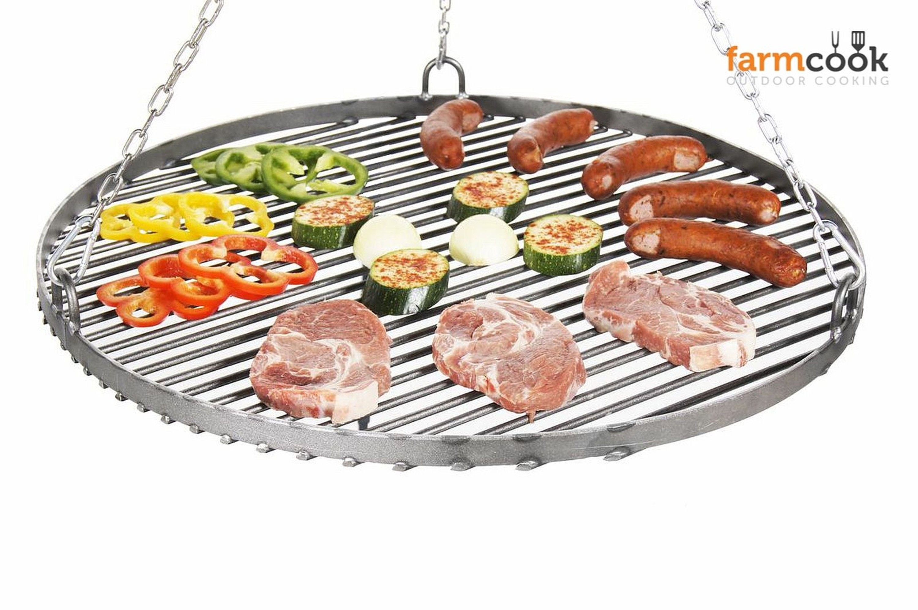 Grillrost Stahl rund 4 Größen 50-80 cm hängend Stahlgrillrost Außenring N-SR1