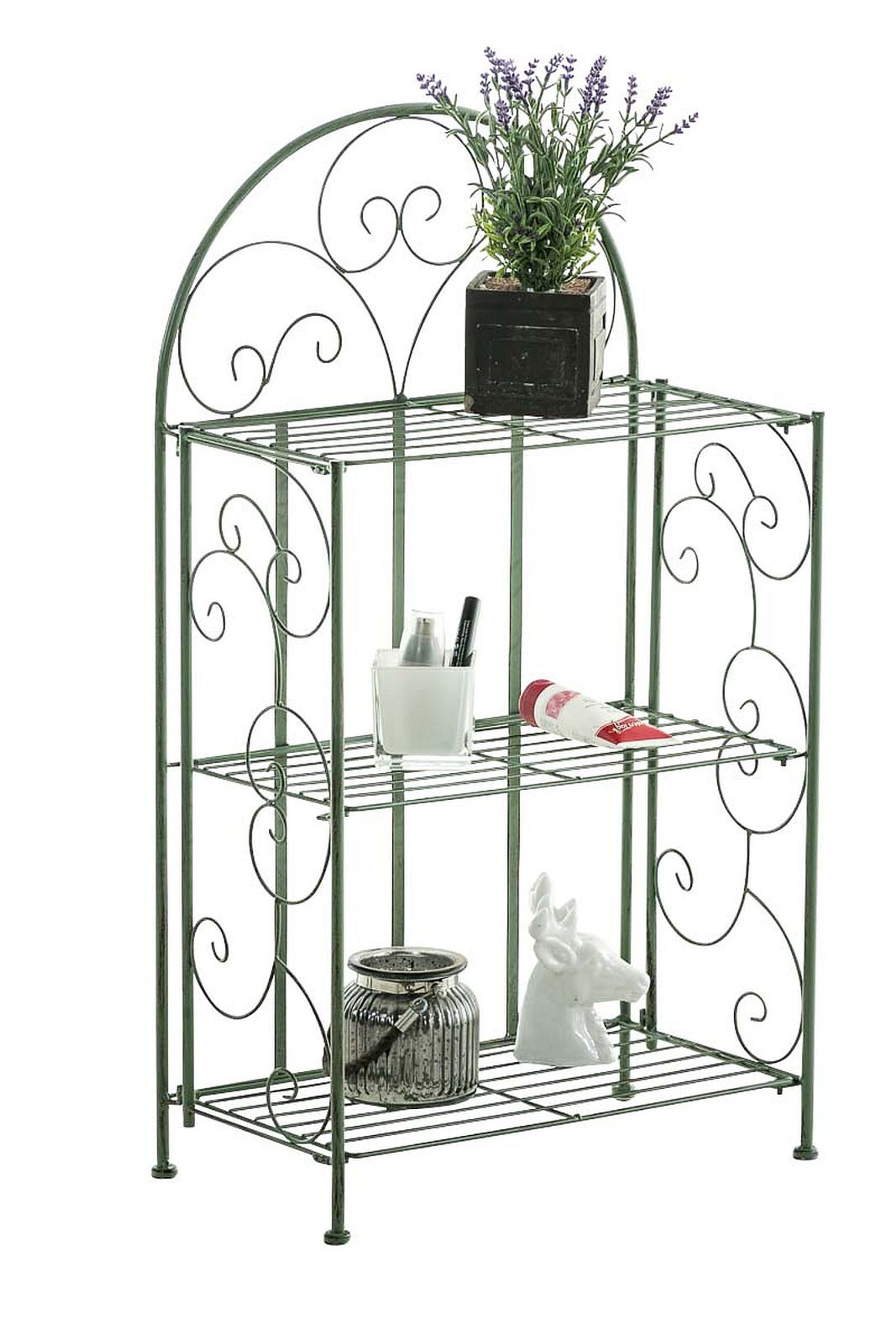 Regal Metallregal 7 Farben Retro Gartenregal Verzierungen Eisen CL