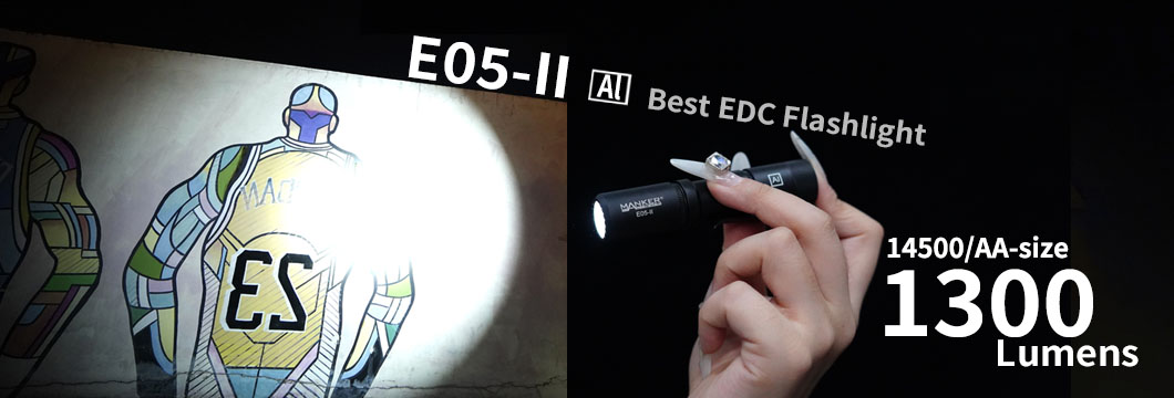 E05 II die beste EDC 14500 Lampe mit 1300 Lumen