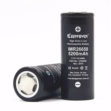 Keeppower IMR26650 - 5200mAh, 15A, 3,6V - 3,7V Li-Ion-Akku
