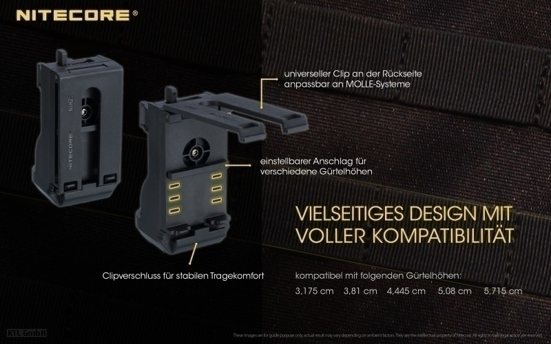 Nitecore NTH30B taktisches Kunststoffholster P20 P20UV