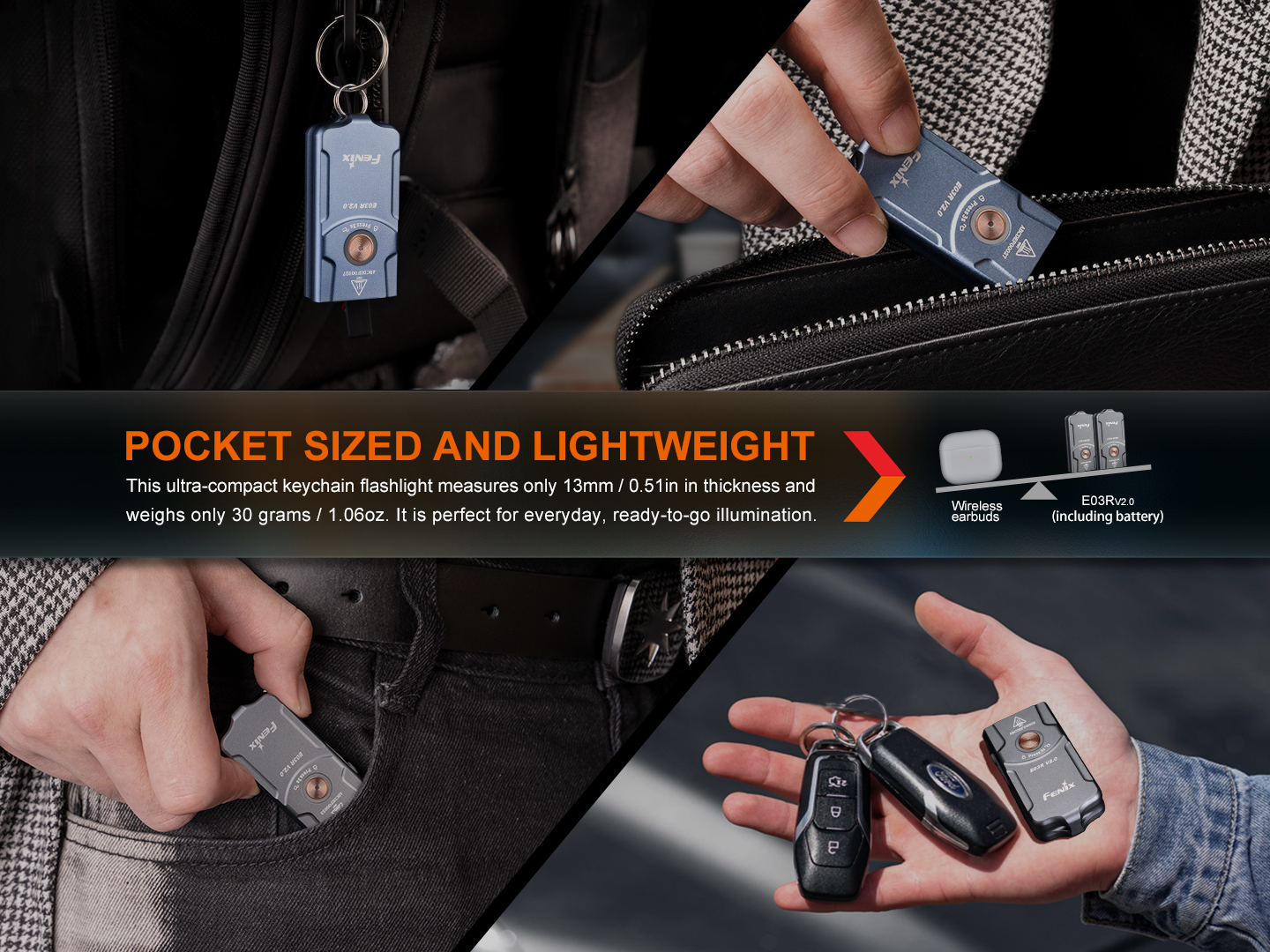 Fenix LED Taschenlampe E03R V2.0 LED Schlüsselbundleuchte Limited