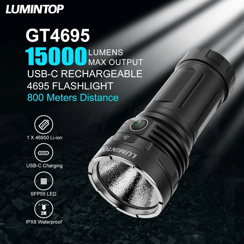 ライト・ランタン LUMINTOP GT4695 SFP55LED 15000lm 800m Lumintop GT4695 SFP55 latarka LED 160W 15000lm 800M 32000mAh