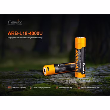 Fenix ARB-L18-4000U mAh 18650 LiIon Akku geschützt USB-C aufladbar