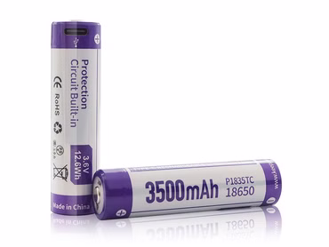 1 Stk. Keeppower 18650 - 3500mAh, Li-Ionen 3,7V - 3,6V - PCB geschützt, mit USB-C Lademöglichkeit P1835TC