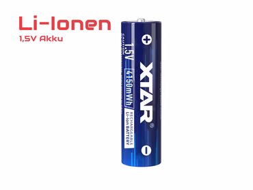 1x XTAR AA 1,5V 4150mWh (ca. 2500mAh) Lithium Ionen Akku (Wiederaufladbar) mit *Indikator