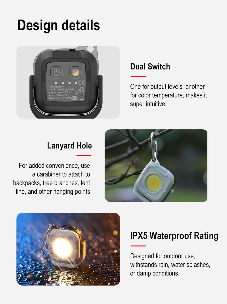 Campinglampe, Camping Laterne Aufladbar LED Zeltlampe USB 5000mah Mit