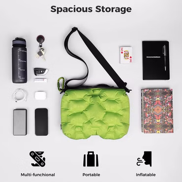 ATEPA Cloud Air Utility Bag 4-in-1 aufblasbare Messenger Bag – Die perfekte Umhängetasche für Unterwegs , Farbe: grün