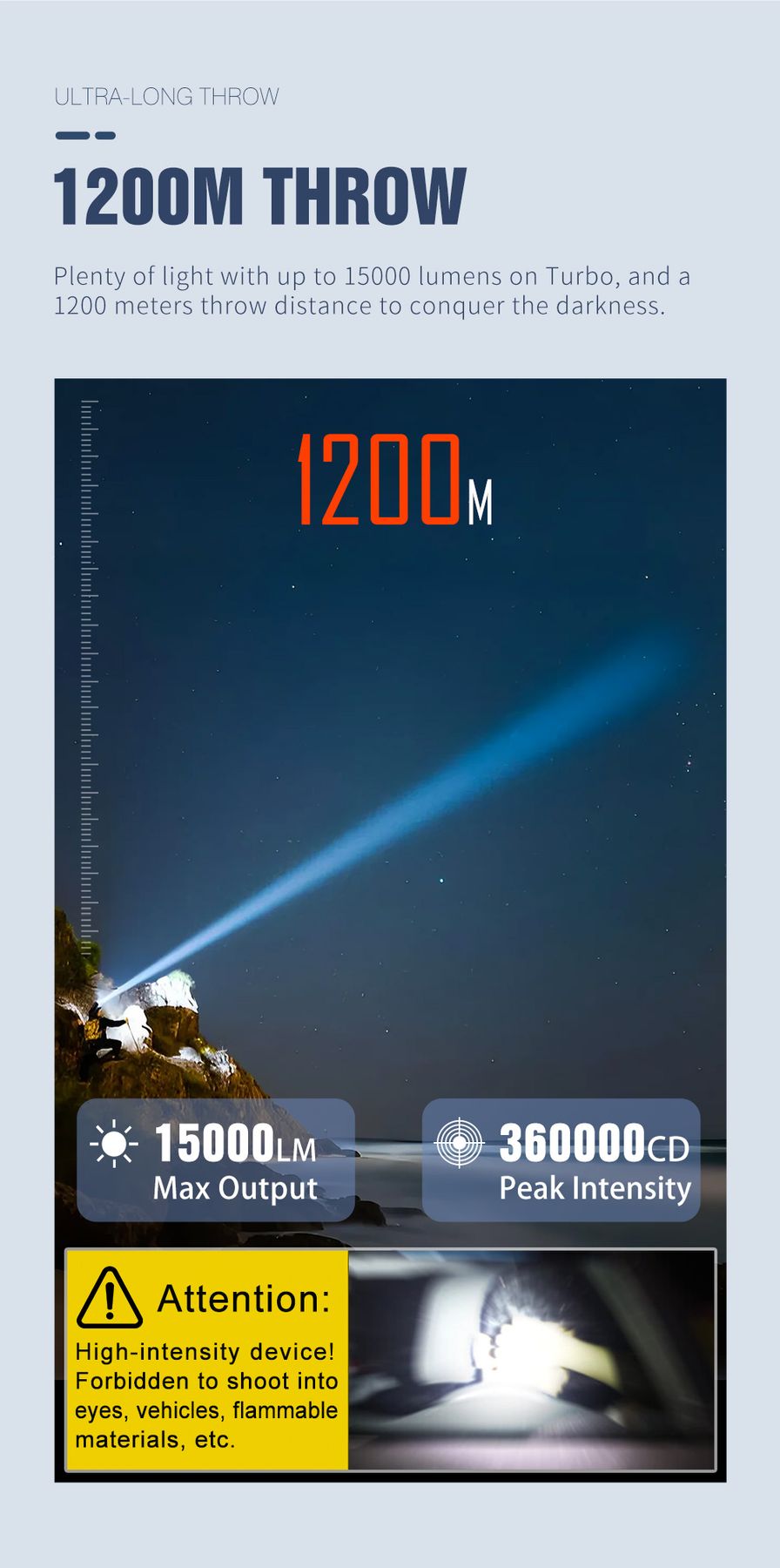 Lumintop MACH 5 Outdoor-Suchlampe mit 15.000 Lumen und 1.200 m Reichweite |  selected-lights