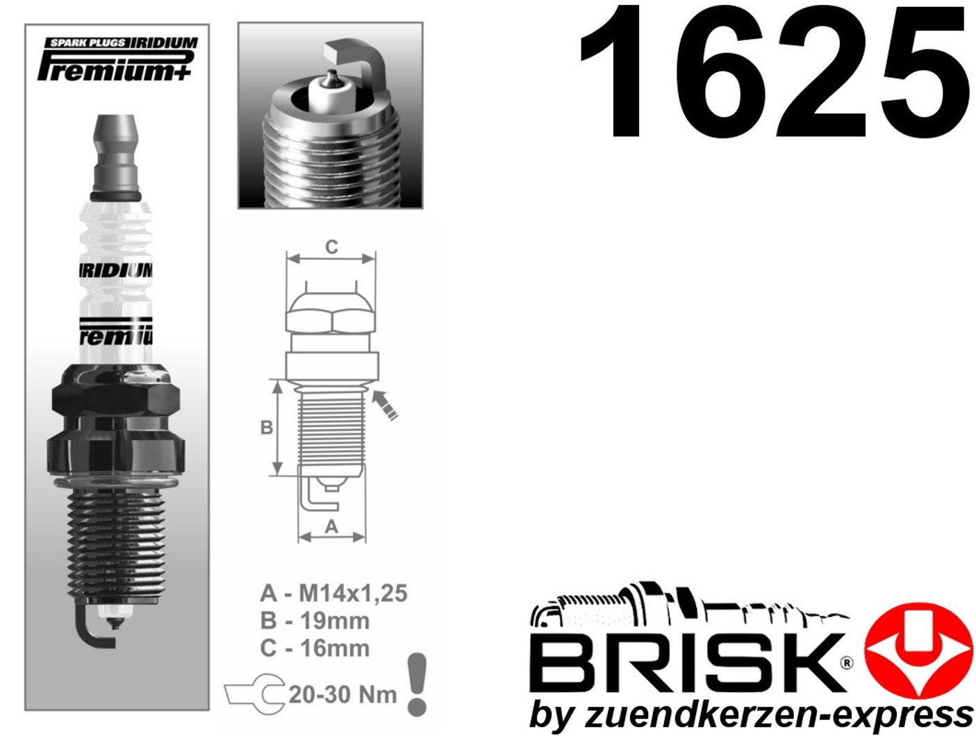 Brisk iridium premium + Plus p7 dr17yir-1 1625 bujías, 4 trozo by Z-E ...