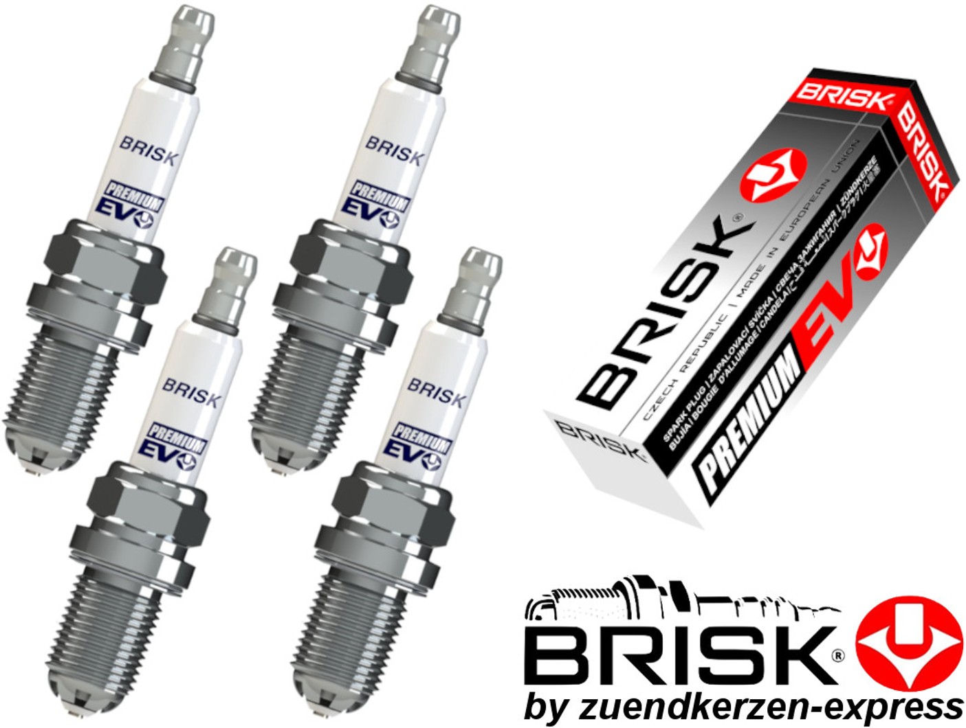 BRISK Premium EVO DR15SXC 1898 Zündkerzen, 4 Stück | Zuendkerzen-Express