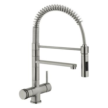 Designer Spiralfeder-Drei-Wege-Wasserhahn LUXURY, Edelstahl look - Photo preview 3