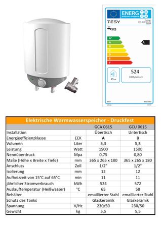 Untertisch-Warmwasserboiler GEYSER Hochdruck - Photo preview 1