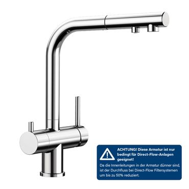 3-Wege-Armatur BLANCO Chrom mit/ohne ausziehbarer Handbrause, Made in Germany  - Photo preview 8