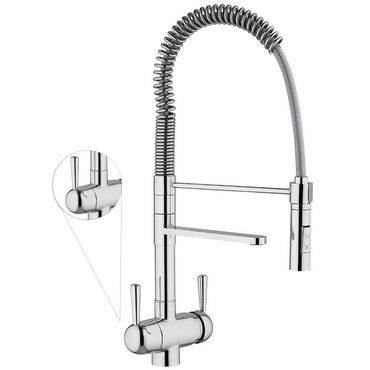 Designer Spiralfeder-3-Wege-Wasserhahn LUXURY VEGA, Chrom - Photo preview 0