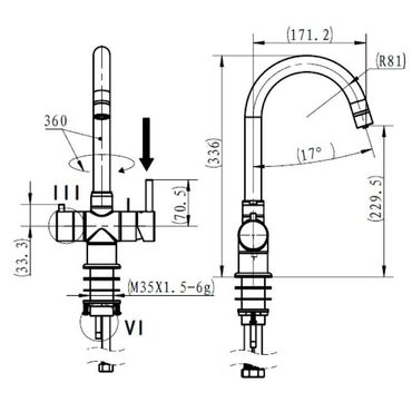 3-Wege-Armatur IMPREZA INOX Edelstahl geeignet für die Bubblebox - Photo preview 3