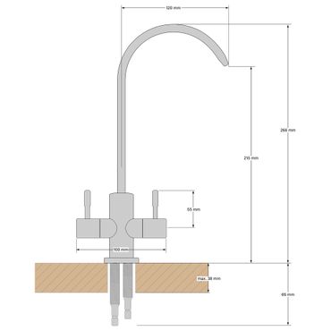 2-Wege-Wasserhahn TWISTER, Edelstahl massiv 2.0 - Photo preview 1