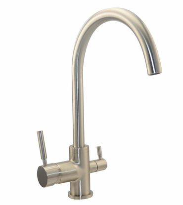 3-Wege-Wasserhahn RAINBOW Edelstahl Look für AMWAY eSpring Wasserfilter geeignet