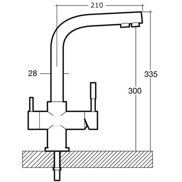 Dreiwege-Wasserhahn MERCURY METAL FREE Chrom für Osmoseanlagen Wasserfilter - Photo preview 1