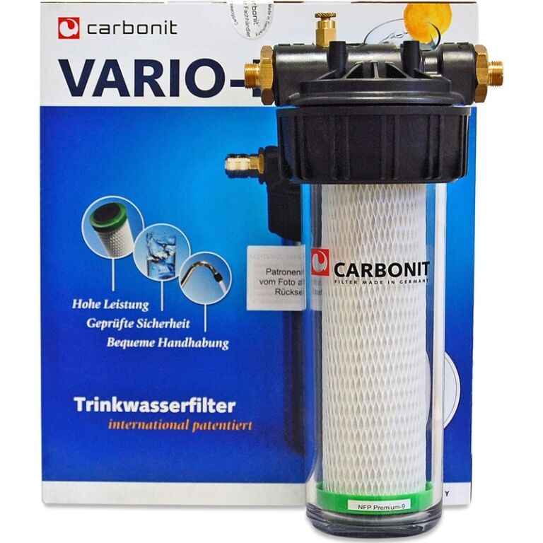 Sparset CARBONIT VARIO CLASSIC Wasserfilter + Dreiwege Wasserhahn ROMA Chrom + Wasseruhr - Photo 2