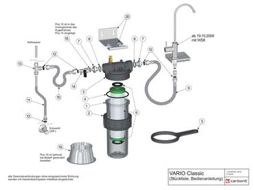 Sparset CARBONIT VARIO CLASSIC Wasserfilter + Dreiwege Wasserhahn ROMA Chrom + Wasseruhr - Photo preview 4