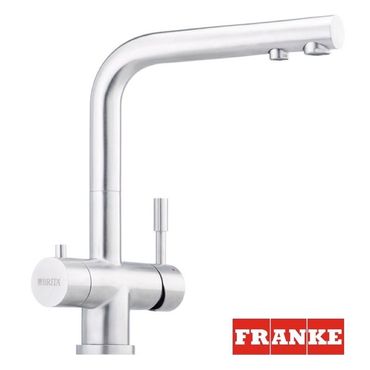 Designer Drei-Wege-Wasserhahn FRANKE L-Auslauf, Edelstahl massiv - Photo preview 0