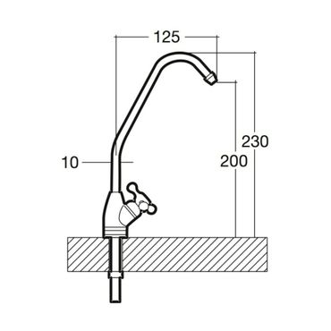 Ein-Weg-Wasserhahn STORE Chrom Wasserfilter für Osmoseanlagen Trinkwasseranlagen - Photo preview 1