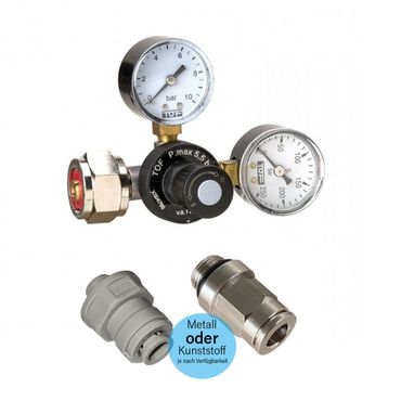 CO2 Druckminderer für Mehrwegflaschen inkl. Connector geeignet für Quooker  - Photo preview 0