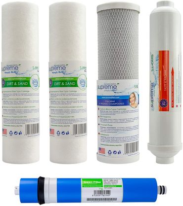 Set Ersatzfilter + Membrane für Supreme - RO5 Umkehrosmoseanlage Wasserfilter - Photo preview 0
