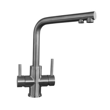 3-Wege-Wasserhahn LANDISH NKS Edelstahl Look Küchenarmatur Spültischarmatur