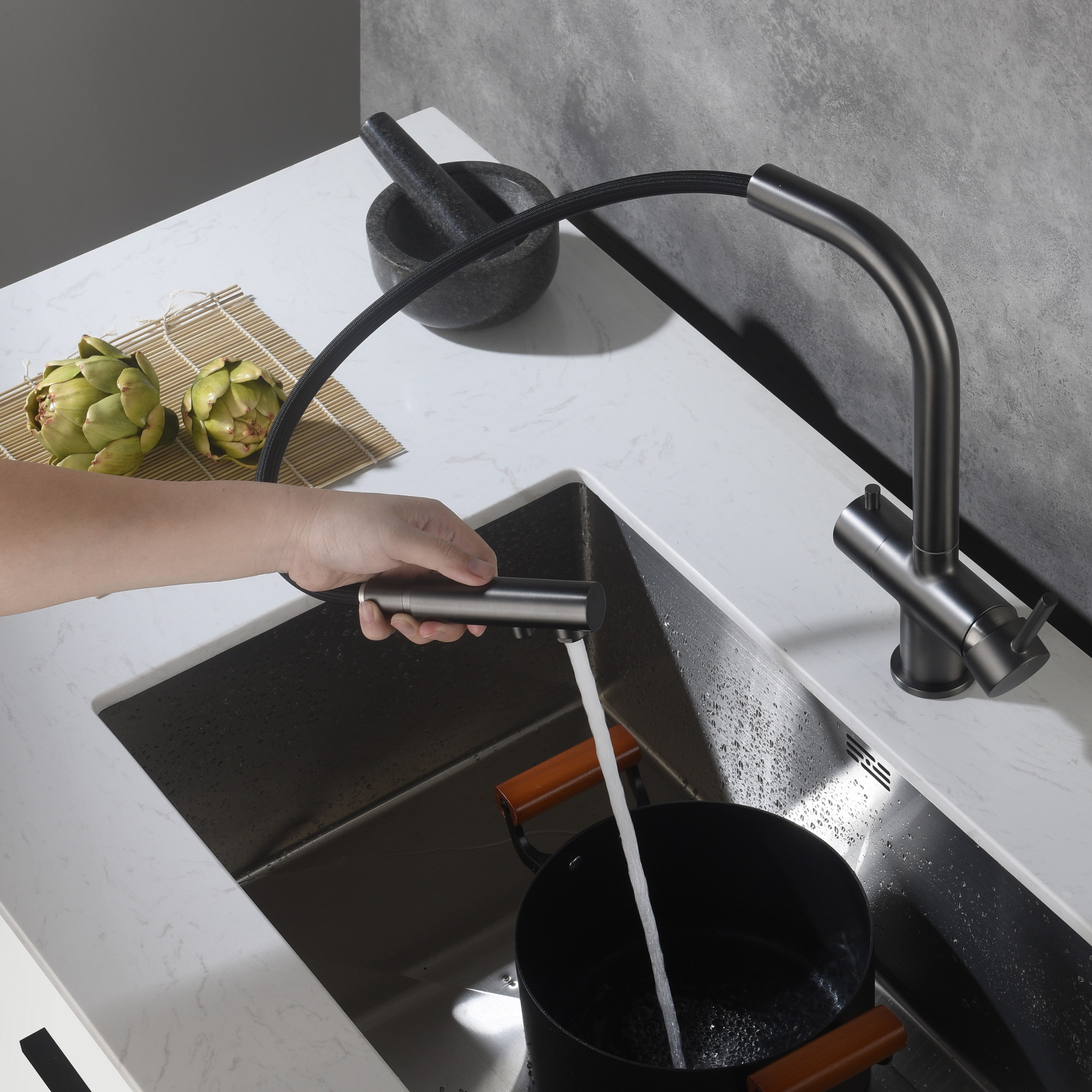 Bluewater Drei-Wege-Wasserhahn APALA mit ausziehbarer Brause - Photo 3