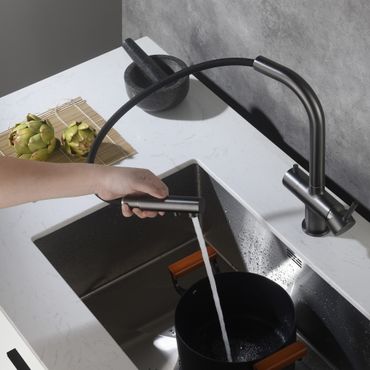 Bluewater Drei-Wege-Wasserhahn APALA mit ausziehbarer Brause - Photo preview 3