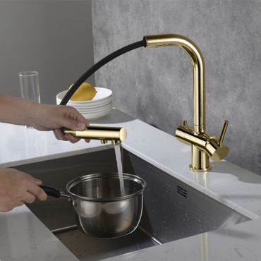 Bluewater Drei-Wege-Wasserhahn APALA mit ausziehbarer Brause - Photo preview 1