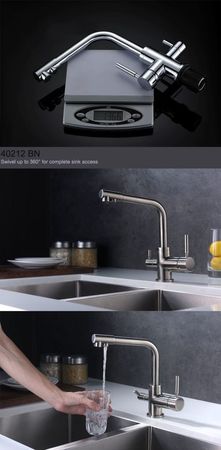 3-Wege-Wasserhahn UNIVERSO NKS Edelstahl Look Küchenarmatur Spültischarmatur - Photo preview 1