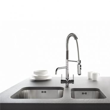 Designer Spiralfeder-Drei-Wege-Wasserhahn LUXURY 2.0, Chrom - Photo preview 1