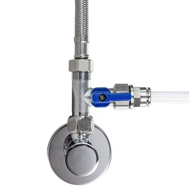 Absperrhahn Absperrventil Adapter T-Stück verschiedene Größen zum Anschluss von Wasserfilter - Photo preview 4