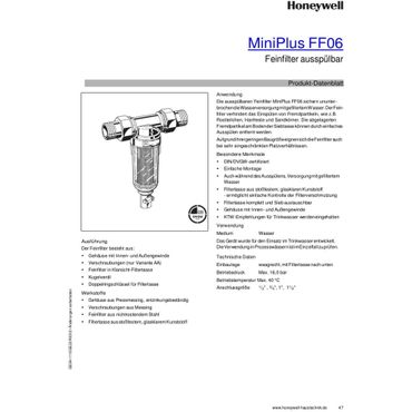 Ausspülbarer Feinfilter Honeywell MiniPlus-FF DVGW. DN15, DN20, DN25, DN32 - Photo preview 2