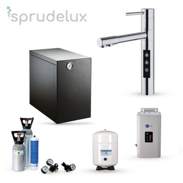 Untertisch-Sprudelsystem SPRUDELUX NUOVO RED inkl. 5-Wege-Armatur STELLA HOT. Neuheit! - Photo preview 0