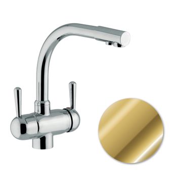Designer 3-Wege-Wasserhahn GM L-Auslauf Farbe Oro Inglese - Gold - Photo preview 4
