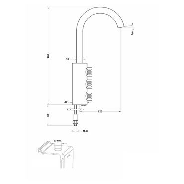 Untertisch-Trinkwassersystem INOX ohne Filtereinheit. Inkl. 3-Wege-Sodaarmatur GM 6180M.  - Photo preview 4