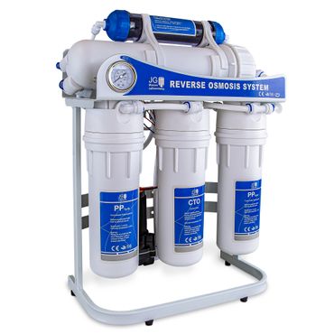 ULP Premium Direct-Flow Umkehrosmoseanlage mit 600GPD + Pumpe, Quick Change Filtern + CIARA Ein-Weg-Wasserhahn Edelstahl mit Wasserwirbler - Photo preview 0