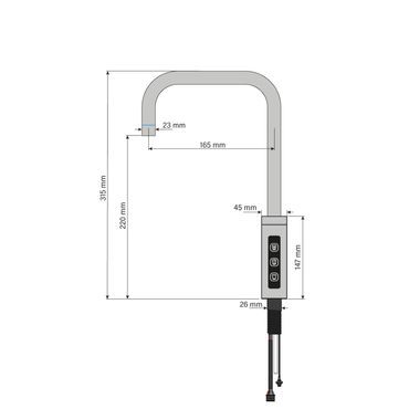 SPRUDELUX® 3-Wege-Touch-Armatur Chrom für Untertisch-Tafelwasseranlagen inkl. Controller - Photo preview 2