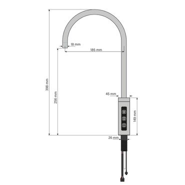 Untertisch-Trinkwassersystem INOX inkl. 3-Wege-Touch-Zusatzarmatur C- / U-Auslauf - Photo preview 4