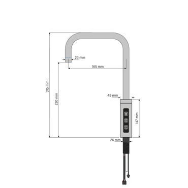 Untertisch-Trinkwassersystem INOX inkl. 3-Wege-Touch-Zusatzarmatur C- / U-Auslauf - Photo preview 4