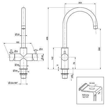 Untertisch-Tafelwassersystem SPRUDELUX® POWER SODA inkl. 5-Wege-Armatur UNICA Edelstahl Massiv - Photo preview 2
