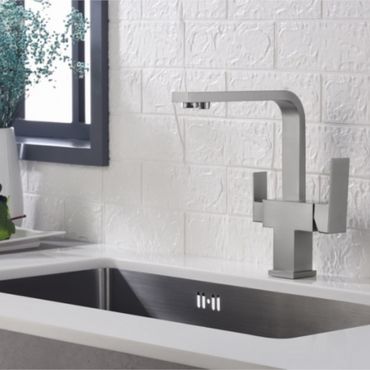 Drei-Wege-Wasserhahn TAUPO Edelstahl Optik - Photo preview 2