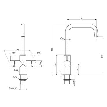 Untertisch-Trinkwassersystem INOX inkl. 5-Wege-Armatur ESTETICA aus Edelstahl massiv - Photo preview 4